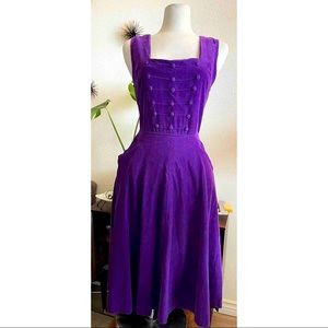 1950s Velvet Corduroy Dress